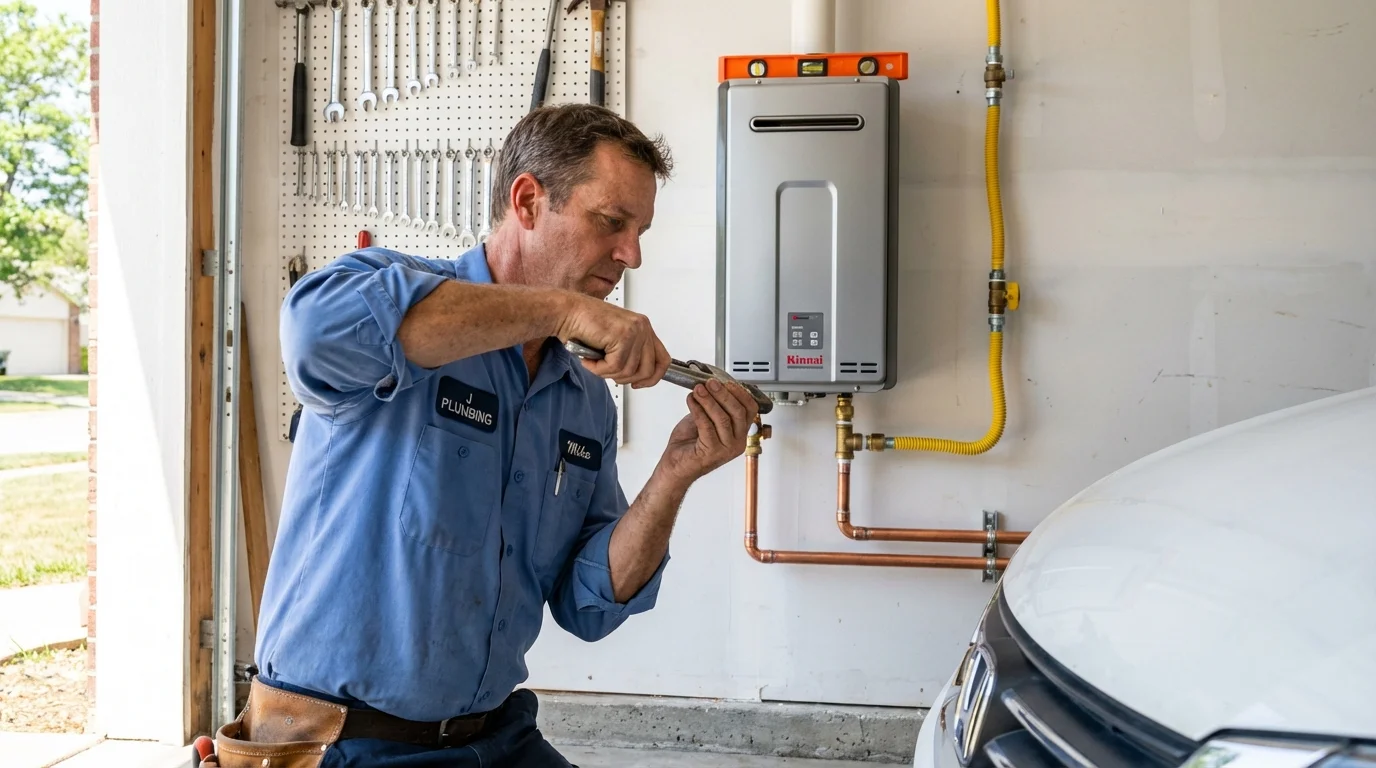Tankless water heater installation by a Johns Plumbing LLC plumber in Chickamauga